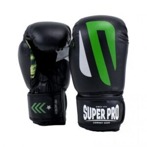 Super Pro (kick)Bokshandschoenen Kids No Mercy Zwart/Groen/Zilver