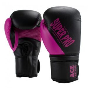 Super Pro ACE (kick)bokshandschoenen Zwart/Roze